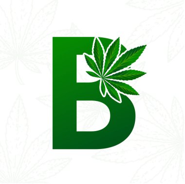 Logo tasarımı için kenevir yaprağı ile Mektup.