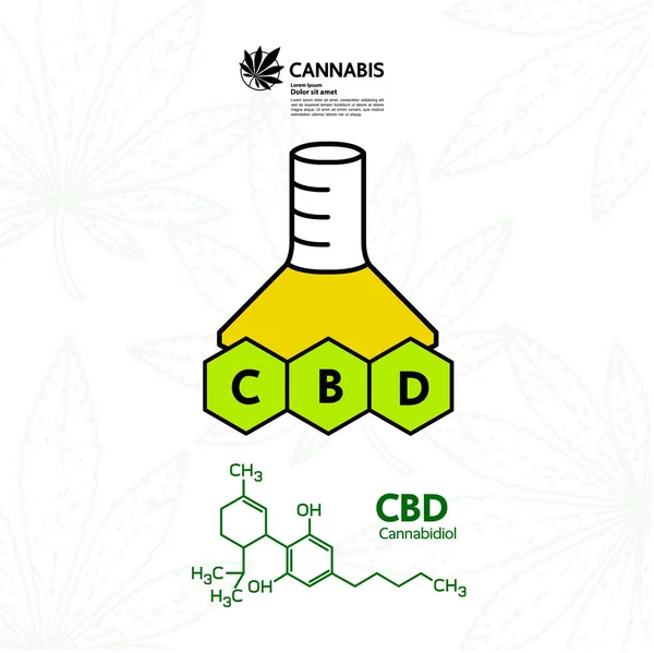 Cannabis Com Muitos Benefícios Ilustração Vetorial — Vetor de Stock