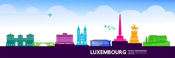 Luxemburgo Viaje Destino Gran Vector Ilustración — Archivo Imágenes Vectoriales