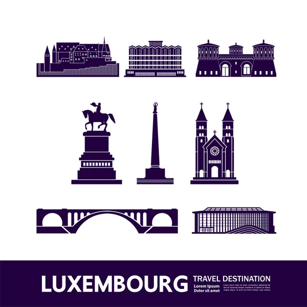 Luxemburgo Viaje Destino Gran Vector Ilustración — Vector de stock