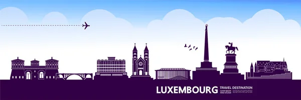 Luxemburgo Viaje Destino Gran Vector Ilustración — Vector de stock