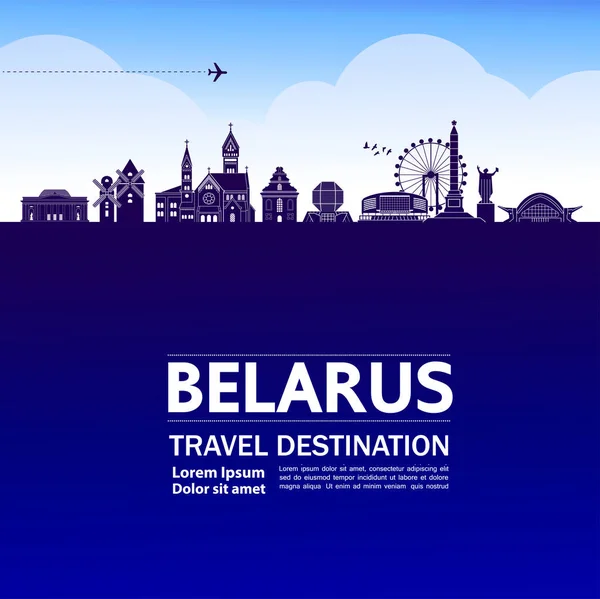 Bielorrusia Viaje Destino Gran Vector Ilustración — Vector de stock