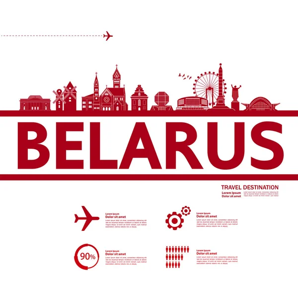 Bielorussia Destinazione Viaggio Grand Vector Illustrazione — Vettoriale Stock