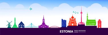 Estonya seyahat hedef grand vektör illüstrasyon.