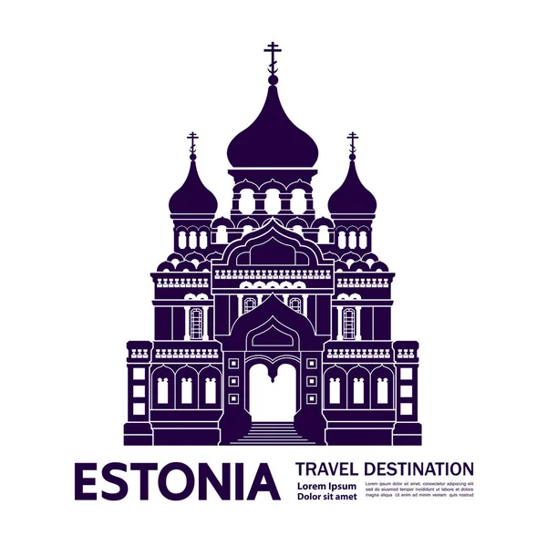 Estland Reisbestemming Grand Vector Illustratie — Stockvector