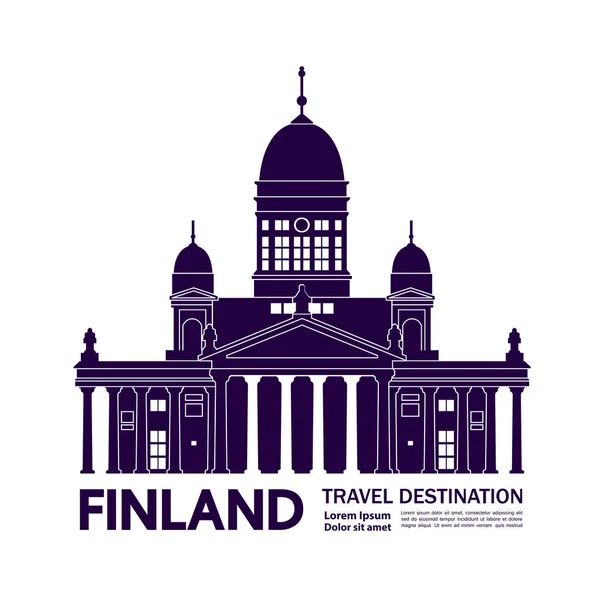 Finlandia Viaje Destino Gran Vector Ilustración — Vector de stock