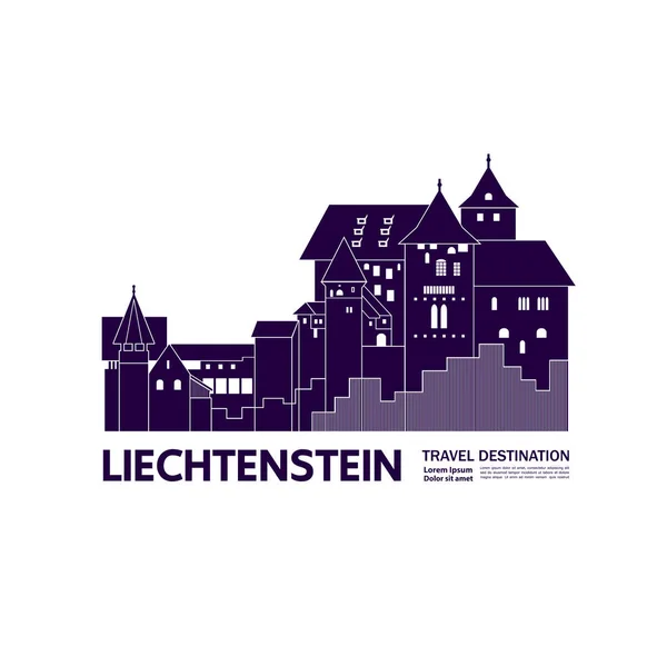 Liechtenstein Viaje Destino Gran Vector Ilustración — Vector de stock
