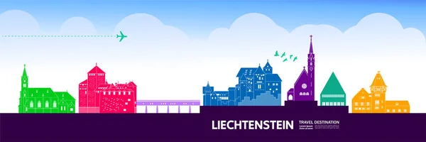 Liechtenstein Reiseziel Grand Vector Illustration — Stockvektor