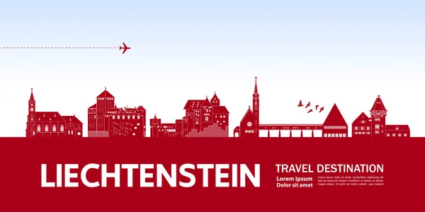 Liechtenstein Reisbestemming Grand Vector Illustratie — Stockvector