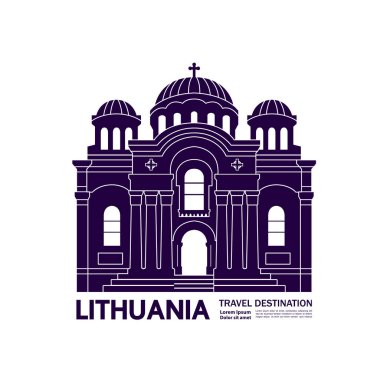 Litvanya seyahat hedef grand vektör illüstrasyon.
