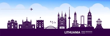 Litvanya seyahat hedef grand vektör illüstrasyon.