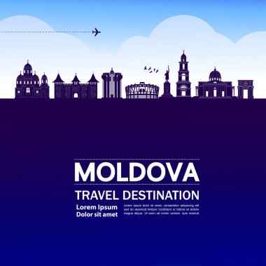 Moldova seyahat hedef grand vektör illüstrasyon.