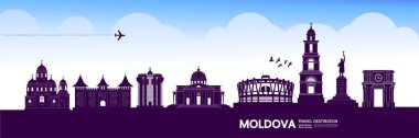 Moldova seyahat hedef grand vektör illüstrasyon.