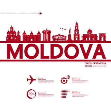 Moldova travel destination grand vector illustration. clipart