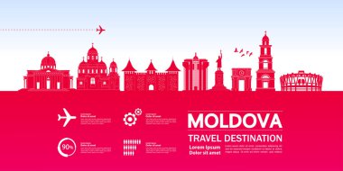 Moldova seyahat hedef grand vektör illüstrasyon.
