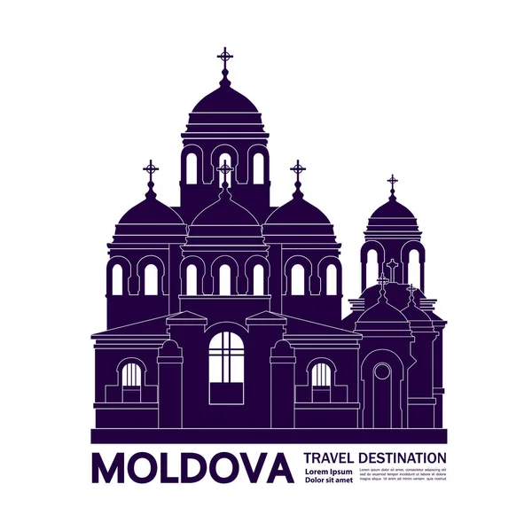 Moldavië Reisbestemming Grand Vector Illustratie — Stockvector