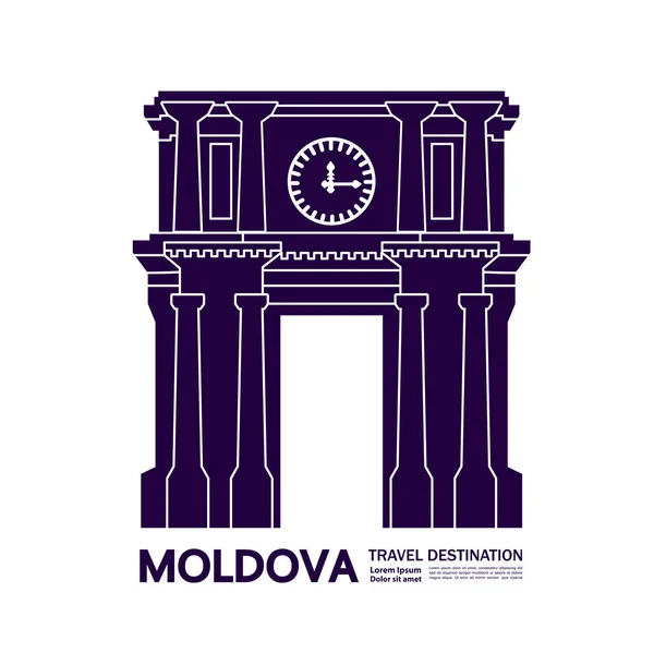 Moldavia Viaje Destino Gran Vector Ilustración — Vector de stock