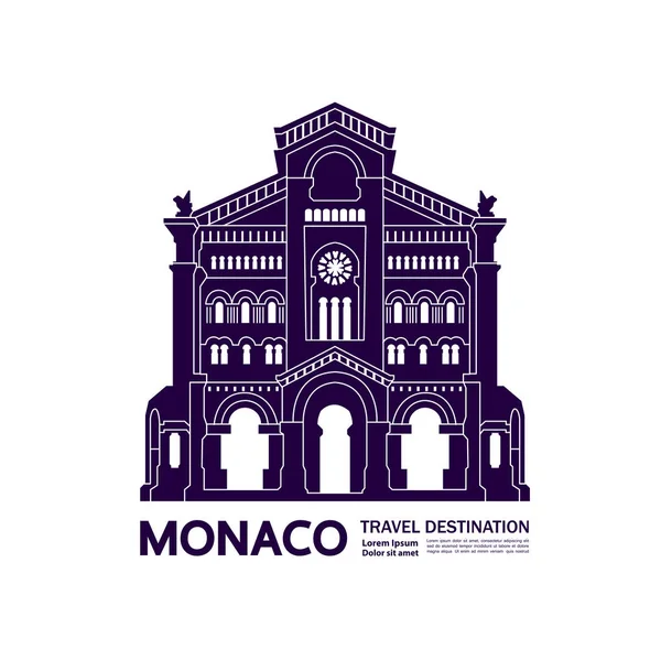 Monaco Úti Cél Nagy Vektor Illusztráció — Stock Vector