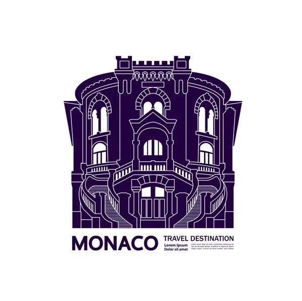 Monaco Úti Cél Nagy Vektor Illusztráció — Stock Vector