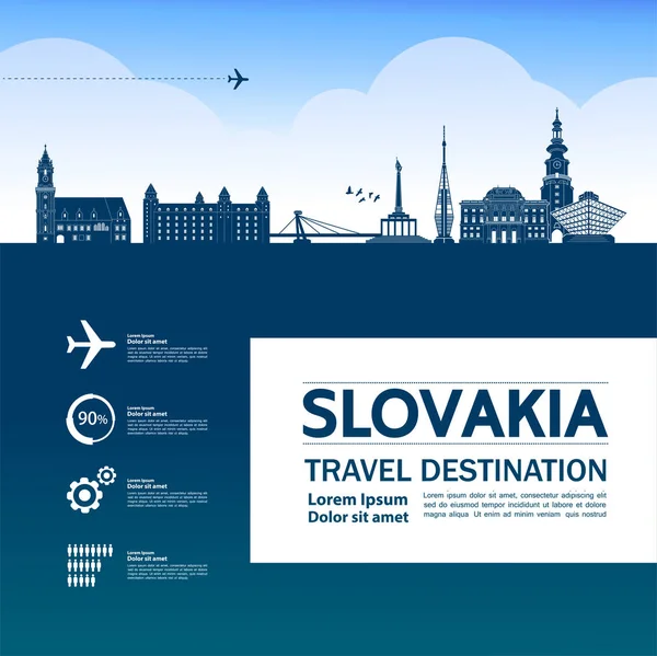 Eslovaquia Viaje Destino Gran Vector Ilustración — Vector de stock