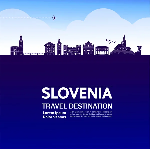 Slowenien Reiseziel Große Vektorillustration — Stockvektor