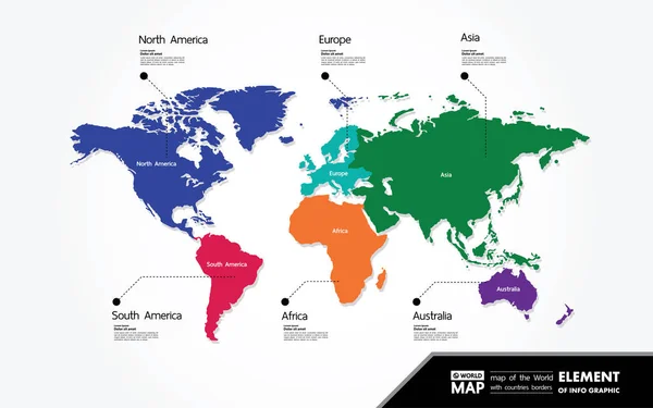 Гранд Карта Світу Графічний Елемент Векторні Ілюстрації — стоковий вектор