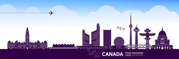 Kanada Reiseziel Grand Vector Illustration — Stockvektor
