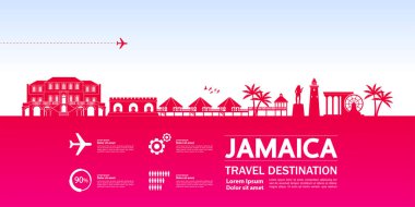 Jamaika seyahat hedef büyük vektör illüstrasyon.