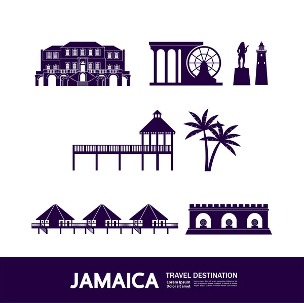 Jamaica Viaje Destino Gran Vector Ilustración — Vector de stock