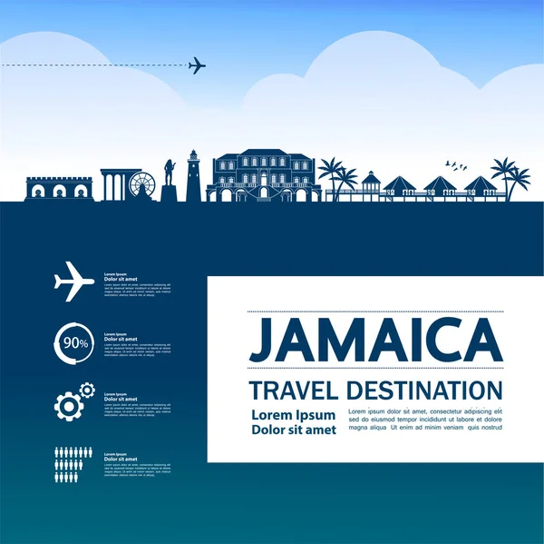 Jamaica Viaje Destino Gran Vector Ilustración — Vector de stock