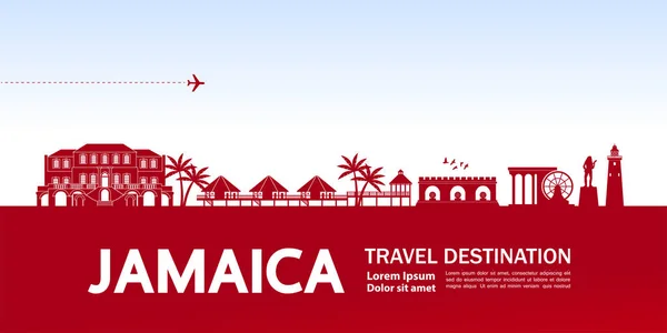 Giamaica Destinazione Viaggio Grand Vector Illustrazione — Vettoriale Stock