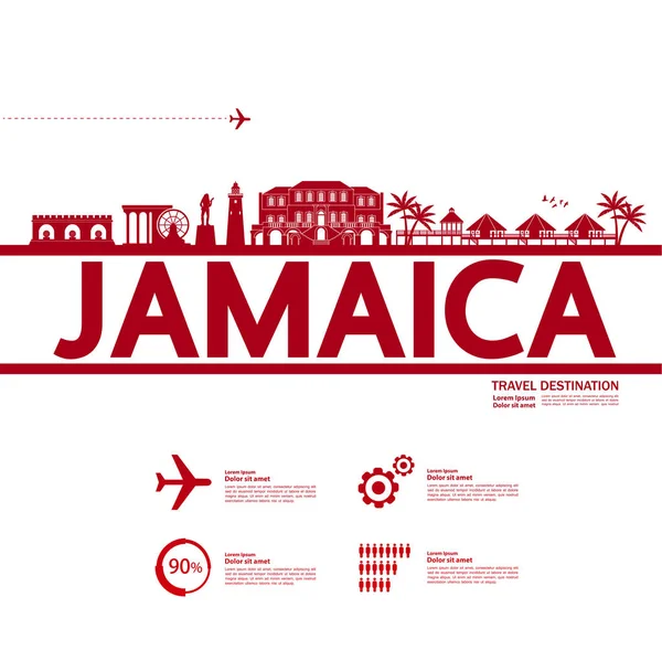 Jamaica Viaje Destino Gran Vector Ilustración — Vector de stock