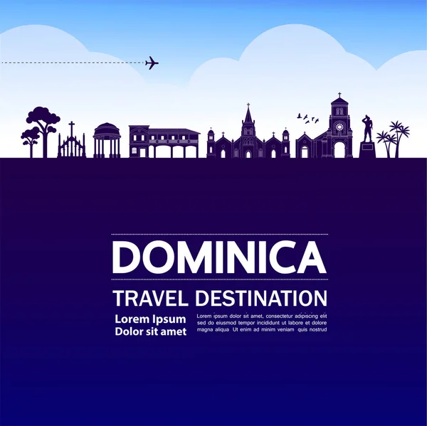 Dominica Cel Podróży Wielki Wektor — Wektor stockowy