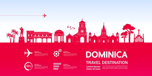 Dominica Reiseziel Grand Vector Illustration — Stockvektor