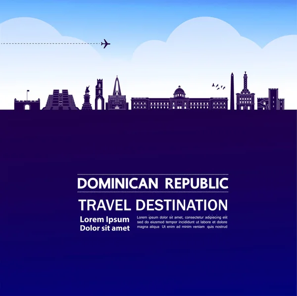 República Dominicana Viaje Destino Gran Vector Ilustración — Vector de stock