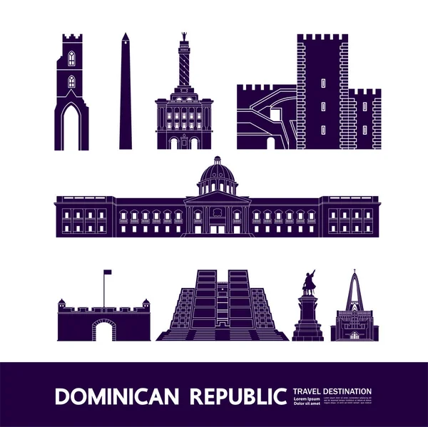 República Dominicana Viaje Destino Gran Vector Ilustración — Vector de stock