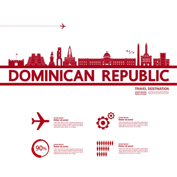 República Dominicana Viaje Destino Gran Vector Ilustración — Vector de stock