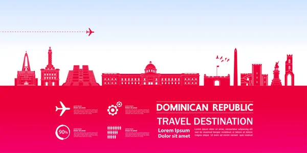 República Dominicana Viagem Destino Grande Vetor Ilustração — Vetor de Stock