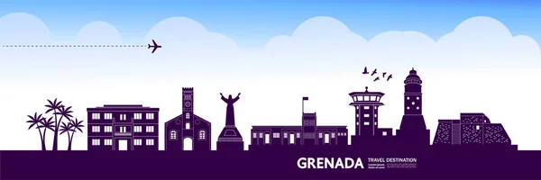 Granada Viaje Destino Gran Vector Ilustración — Vector de stock