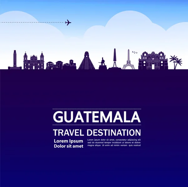 Guatemala Viaje Destino Gran Vector Ilustración — Vector de stock