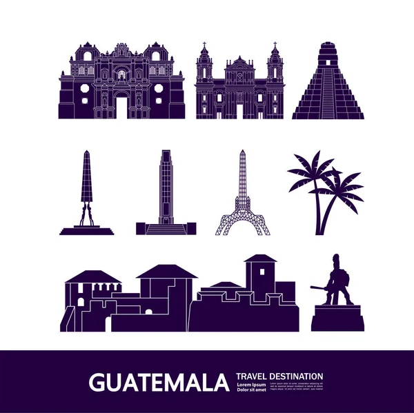Guatemala Viaje Destino Gran Vector Ilustración — Vector de stock