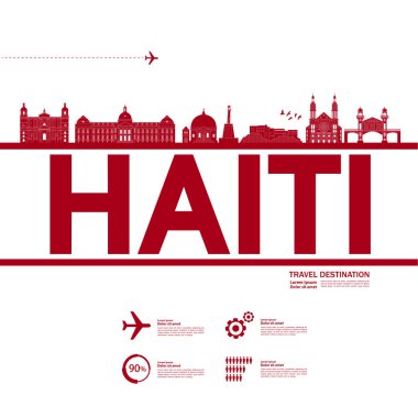 Haiti seyahat hedef büyük vektör illüstrasyon.
