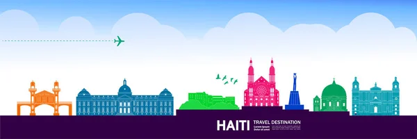 Haiti Seyahat Hedef Büyük Vektör Illüstrasyon — Stok Vektör