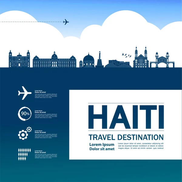 Haiti seyahat hedef büyük vektör illüstrasyon.
