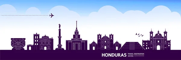 Honduras Reiseziel Grand Vector Illustration — Stockvektor
