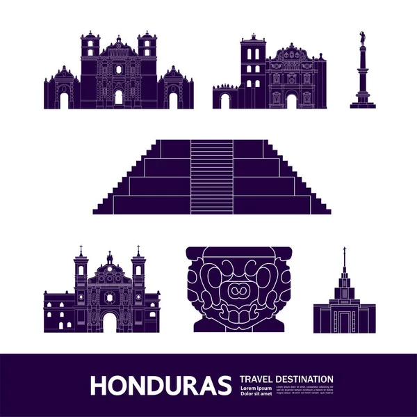 Honduras Destinazione Viaggio Grand Vector Illustrazione — Vettoriale Stock