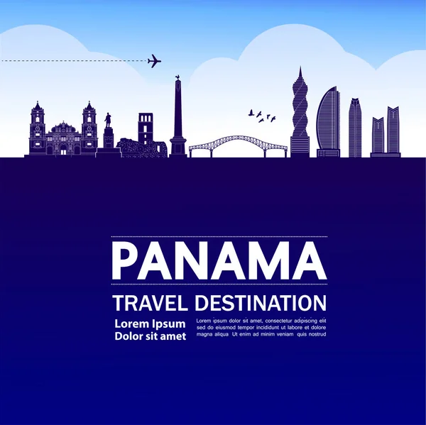 Panamá Viaje Destino Gran Vector Ilustración — Vector de stock