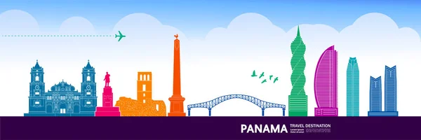 Panama Destinazione Viaggio Grand Vector Illustrazione — Vettoriale Stock