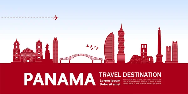 Panama Destinazione Viaggio Grand Vector Illustrazione — Vettoriale Stock