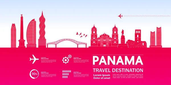 Panama Travel Destination Grand Vector Illustration — Stockový vektor